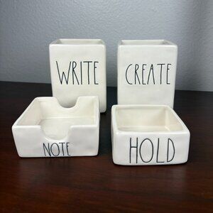 Rae Dunn WRITE - CREATE - NOTE - HOLD Desk Set - Office / Student Organizer